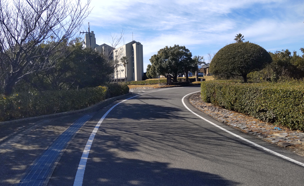 しばらく進むと【ホテルニューアワジプラザ淡路島の建物】が見えてきます。もう少しで到着です。